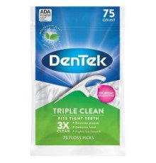 DenTek Floss Picks Потрійне очищення, 75шт