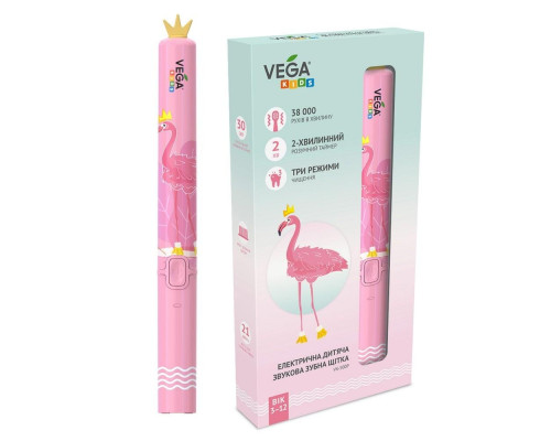 Vega Електрична звукова зубна щітка від 3 до 12 років рожева Vega Електрична звукова зубна щітка від 3 до 12 років рожева