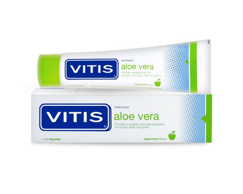 VITIS Aloe Vera (яблуко) Зубна паста з фтором, 100мл VITIS Aloe Vera (яблуко) Зубна паста з фтором, 100мл
