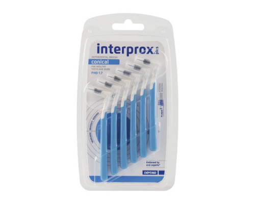 INTERPROX PLUS Щітка міжзубна 2G (синя) 1.7 мм CONICAL 6 шт INTERPROX PLUS Щітка міжзубна 2G (синя) 1.7 мм CONICAL 6 шт