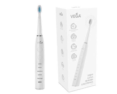 Vega VT-600 W Електрична звукова зубна щітка (біла)
